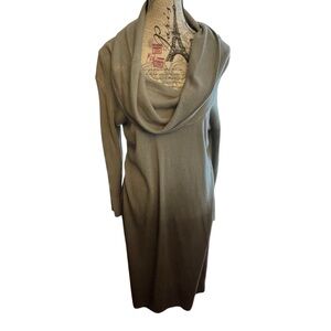 Connected Apparel Light Gray Sweater Dress